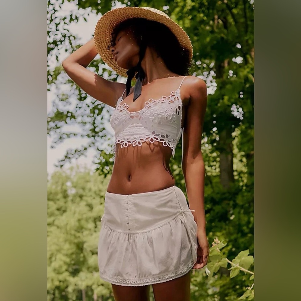 FREE PEOPLE Intimately Boho Asteria Bralette Optic White/Cream REVOLVE Small